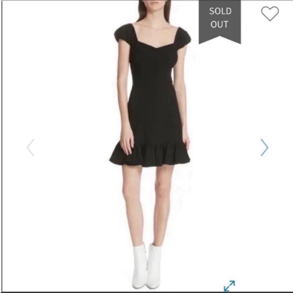 Rebecca Taylor Womens  Ruffled Fit‎ And Flare Mini Dress Black Size 8 New